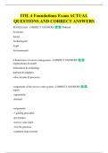 ITIL 4 Foundations Exam ACTUAL  QUESTIONS AND CORRECT ANSWERS 