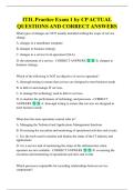 ITIL Practice Exam 1 by CP ACTUAL  QUESTIONS AND CORRECT ANSWERS 