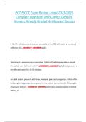 PCT NCCT Exam Review Latest 2025&sol;2026  Complete Questions and Correct Detailed  Answers Already Graded A&plus;&vert;Assured Success 