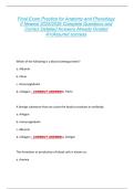 Final Exam Practice for Anatomy and Physiology  II Newest 2025&sol;2026 Complete Questions and  Correct Detailed Answers Already Graded  A&plus;&vert;Assured success 