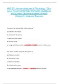 BIO 251 Human Anatomy & Physiology I Test  Most Recent 2025&sol;2026 Complete Questions  and Correct Detailed Answers Already  Graded A&plus;&vert;Assured Success