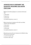 ADVANCED HEALTH ASSESSMENT AND DIAGNOSTIC REASONING 2026 MASTER STUDY EXAM