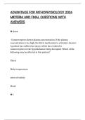 ADVANTAGE FOR PATHOPHYSIOLOGY 2026 MIDTERM AND FINAL QUESTIONS WITH ANSWERS