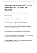 ADVANTAGE FOR PATHOPHYSIOLOGY 2026 VERIFIED PRACTICE QUESTIONS AND SOLUTIONS