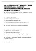 AF CONTRACTING OFFICER STUDY GUIDE UNOFFICIAL 2026 EXAMPREP COMPREHENSIVE QUESTION SET WITH DETAILED RATIONALES