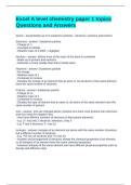 Excel A level chemistry paper 1 topics Questions and Answers