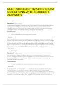 NUR 1600 PRIORITIZATION EXAM QUESTIONS WITH CORRECT ANSWERS 