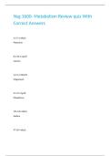 Nsg 1600- Metabolism Review quiz With Correct Answers