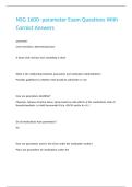NSG 1600- parameter Exam Questions With Correct Answers