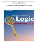 Complete Test Bank A Concise Introduction to Logic&comma; 13th Edition&period; By Patrick Hurley&comma; Lori Watson&period; &lpar;All Chapters Covered&comma; Answers Provided&rpar;