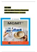 TEST BANK For MGMT 12th Edition&comma; Principles of Management By Chuck Williams&comma; ISBN&colon;9780357137727 Verified Chapters 1 - 18 &vert;&vert;Complete A&plus; Guide