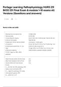Portage Learning Pathophysiology NURS 231 BIOD 331 Final Exam & module 1-10 exams All Versions &lpar;Questions and Answers&rpar;