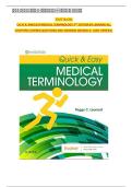 Quick and Easy Medical Terminology &ndash; 9th Edition&comma; Leonard &vert; Complete Test Bank All Chapters with Questions and Answers
