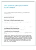 NUR 305A Final Exam Questions With Correct Answers 