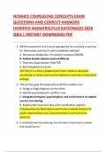 NCMHCE COUNSELING CONCEPTS EXAM QUESTIONS AND CORRECT ANSWERS &lpar;VERIFIED ANSWERS&rpar; PLUS RATIONALES 2026 Q&A &vert; INSTANT DOWNLOAD PDF