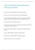 NUR 117 Final Exam Drug List Questions With Correct Answers