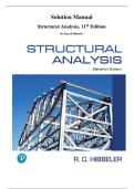 Solution Manual Structural Analysis&comma; 11th Edition&period; By Russell Hibbeler