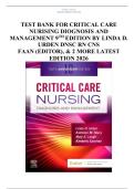 Test Bank for Priorities in Critical Care Nursing&comma; 10th Edition &lpar; Linda D&period; Urden&comma;2025&rpar; All Chapters 1-41&vert; Newest Edition 2026 A&plus;