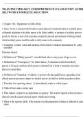 MASS PSYCHOLOGY JURISPRUDENCE EXAM STUDY GUIDE 2023 WITH COMPLETE SOLUTION
