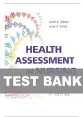 TEST BANK FOR Health Assessment in Nursing Seventh&comma; North American Edition by Janet R Weber &comma; Jane H Kelley ISBN&colon; 978-1975161156 COMPLETE GUIDE 100 &percnt; VERIFIED A&plus; GRADE ASSURED &excl;&excl;&excl;&excl;&excl;LATEST UPDATE &excl;&excl;&excl;&excl;GUARANTEED SUCCESS&excl;&excl;&excl;&excl;&excl;&excl;&excl;