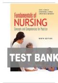 TEST BANK FOR Fundamentals of Nursing&colon; Concepts and Competencies for Practice 9th Edition by Ruth F Craven&comma; Constance Hirnle&comma; Christine Henshaw ISBN&colon; 9781975120429 COMPLETE GUIDE 100 &percnt; VERIFIED A&plus; GRADE ASSURED &excl;&excl;&excl;&excl;&excl; LATEST UPDATE &excl;&excl;&excl;&excl;