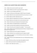 WNRS XXX QUESTIONS AND ANSWERS