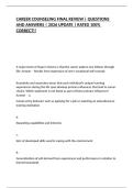 CAREER COUNSELING FINAL REVIEW &vert; QUESTIONS AND ANSWERS &vert; 2026 UPDATE &vert; RATED 100&percnt; CORRECT&excl;&excl;