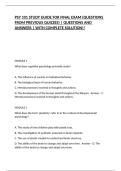 PSY 101 STUDY GUIDE FOR FINAL EXAM &lpar;QUESTIONS FROM PREVIOUS QUIZZES&rpar; &vert; QUESTIONS AND ANSWERS &vert; WITH COMPLETE SOLUTION&excl;&excl;