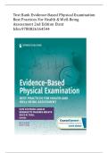 Test Bank Evidence-Based Physical Examination Best Practices For Health & Well-Being Assessment 2nd Edition Etext Isbn&colon;9780826164544
