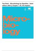 Test Bank - Microbiology by OpenStax &comma; latest edition 2025 &vert;&vert; Chapter 1-26&comma; All chapters
