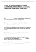 NAMU - CERTIFICATION MASTER MORTGAGE UNDERWRITER &vert; 210 QUESTIONS AND ANSWERS &vert; 2026 UPDATE &vert; WITH COMPLETE SOLUTION&excl;&excl;