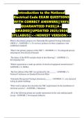 Introduction to the National Electrical Code EXAM QUESTIONS WITH CORRECT ANSWERS&vert;&vert;100&percnt; GUARANTEED PASS&vert;&vert;A&plus; GRADED&vert;&vert;UPDATED 2025&sol;2026 SYLLABUS&vert;&vert;<<NEWEST VERSION>>
