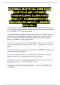 NATIONAL ELECTRICAL CODE EXAM QUESTIONS WITH CORRECT ANSWERS&vert;&vert;100&percnt; GUARANTEED PASS&vert;&vert;A&plus; GRADED&vert;&vert;UPDATED 2025&sol;2026 SYLLABUS&vert;&vert;<<NEWEST VERSION>>
