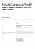JB learning EMT exam part 2 Actual Exam 2025 Exam Questions with 100&percnt; Correct Answers &vert; Verified &vert; Updated &lpar;Actual Exam&rpar; 20252026 LATEST VERSION&excl;&excl;
