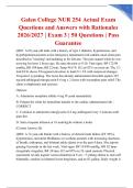 Galen College NUR 254 Actual Exam Questions and Answers with Rationales 2026&sol;2027 &vert; Exam 3 &vert; 50 Questions &vert; Pass Guarantee