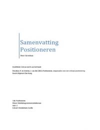 Samenvatting Positionering
