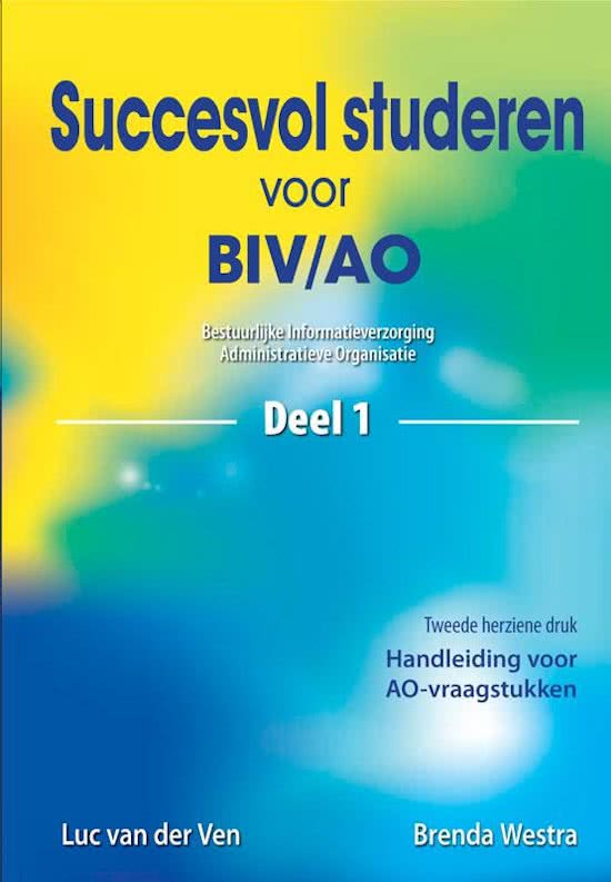 BIV - standaarduitwerking AO/IB-beschrijving en processen