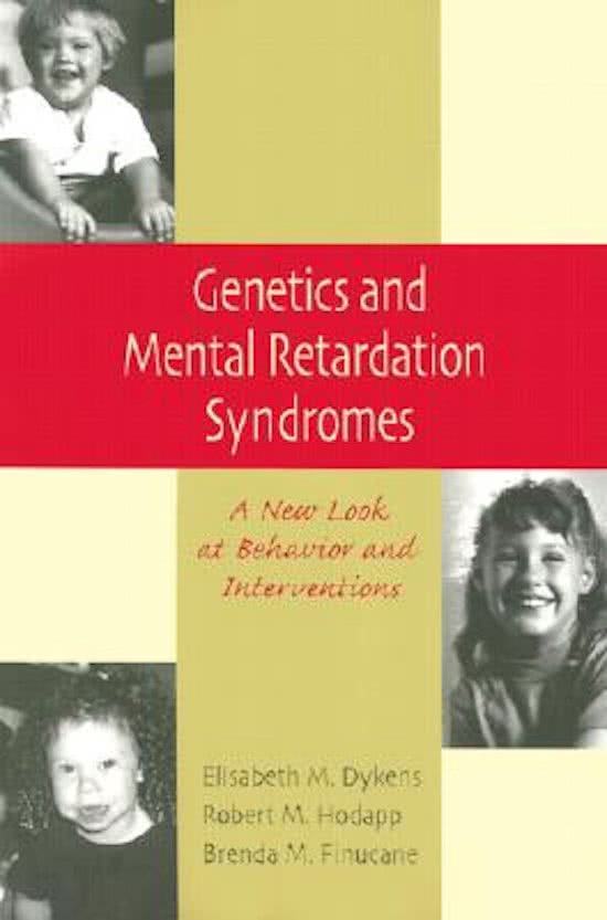 Samenvatting Genetics and Mental Retardation Syndromes