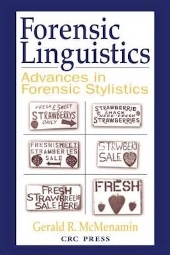 Aantekeningen literatuur Forensische Linguistiek A (2016-2017)