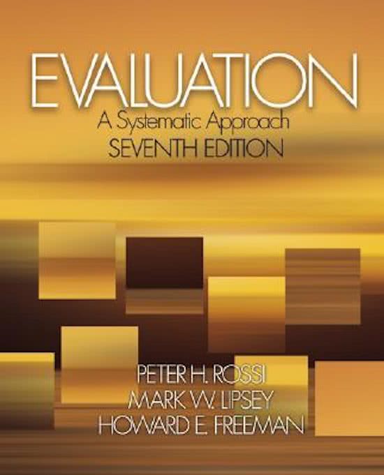 Samenvatting 'Evaluation: A systematic approach'