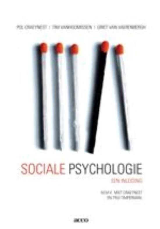 Samenvatting 'Sociale Psychologie, een inleiding' H2,3,4,6,8,9