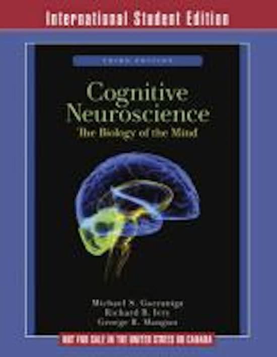 Samenvatting Cognitieve Neuropsychologie Deeltentamen I