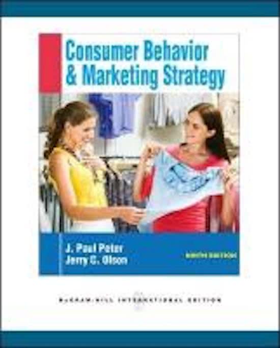 Summary Consumer Behavior Peter & Olson 9th edition