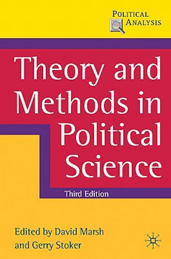 Theory and Methods in Political Science: Third Edition (Marsh & Stoker)