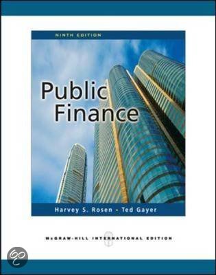 Summary Public Finance (Rosen & Gayer, International Edition)