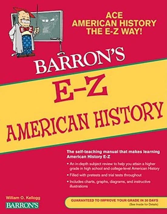 Samenvatting Barron's E-Z American History chapters 2 till 16