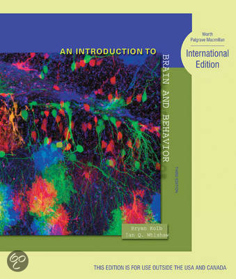 Test Bank for An Introduction to Brain and Behavior 6th Edition Bryan Kolb, Ian Q. Whishaw, G. Campbell Teskey ISBN- 978-1319107376