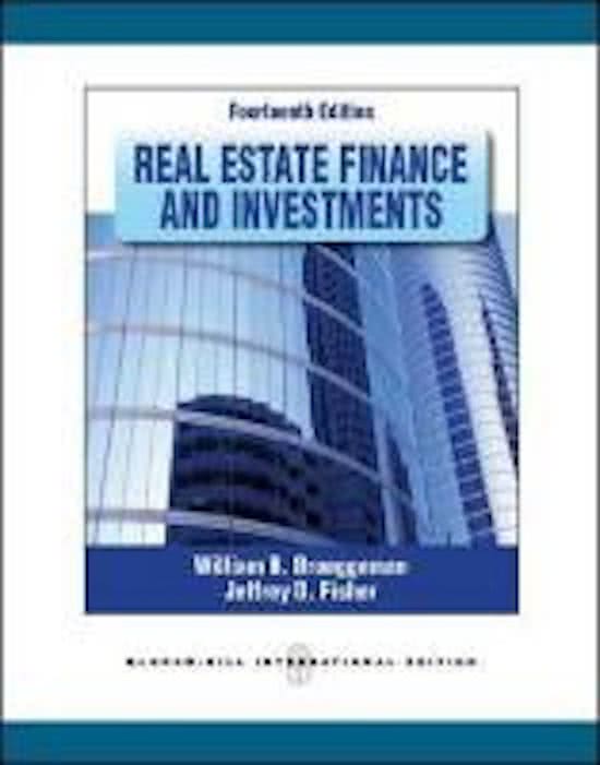 Real Estate Finance and Investments