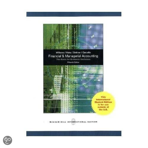 Financial And Managerial Accounting