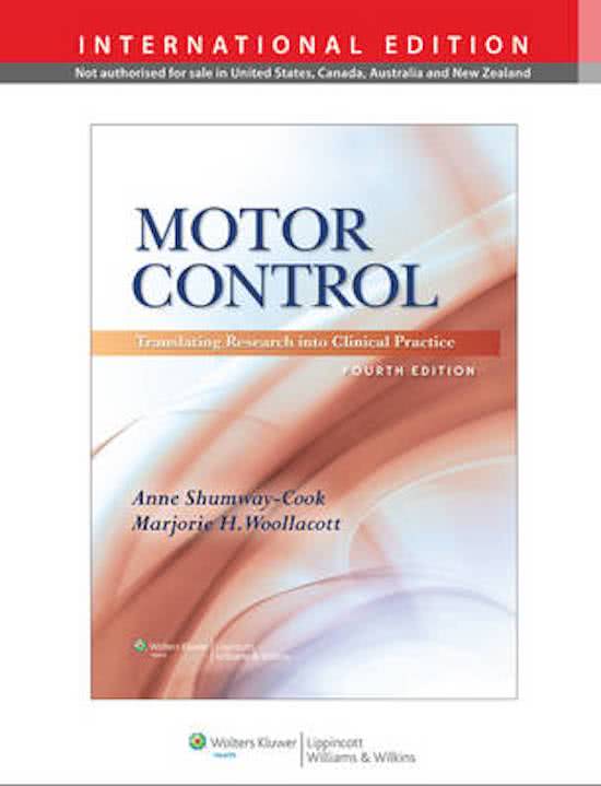 Summary motor control P2.1 Chronic client in the neurological context